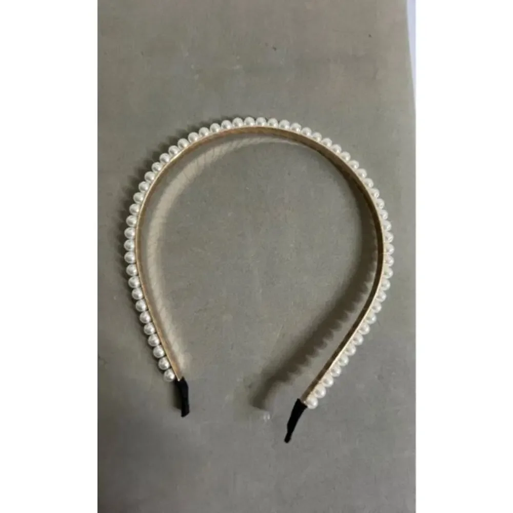 High Quality Bridal Pearl Headband – Gold Tone Faux Pearl Hair Accessory